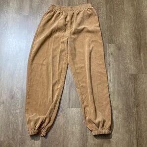 SHEIN medium corduroy tan joggers size 6 no pockets elastic waist